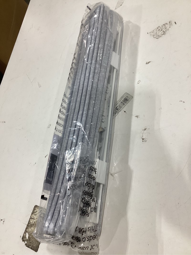 Condition photo showing New/Like New for lazblinds no drill roman shades for windows, cordless blackout window shades with uv protection, polyester fabric for bedroom & living room, 20" w x 64" h, grey blackout - faux linen - grey 20"w x 64"h