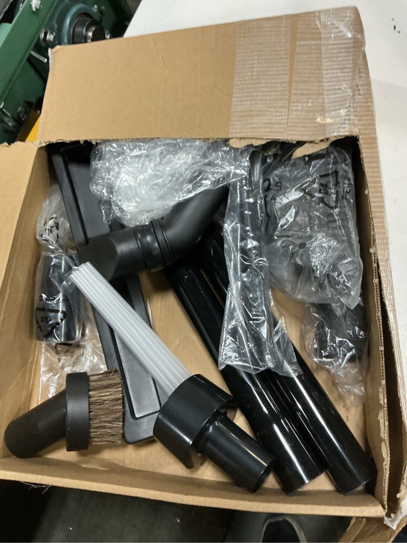 Condition photo showing As Is for 14pcs universal vacuum attachment professional shop vac accessories wet dry vacuum hose adapter with hair brush extension wand flexible crevice tool fit 2 1/2" to 1 1/4" and 1 7/8" to 1" vacuum hose