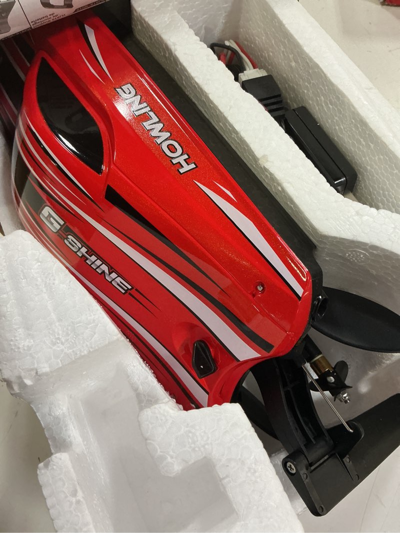 Condition photo showing Good Condition for bezgar rc boat, 16 inch big brushless remote control boat for adults and kids, 55 kph large fast rc speed boats with 2000mah battery, ideal waterproof toy boats for lakes - hj818pro red