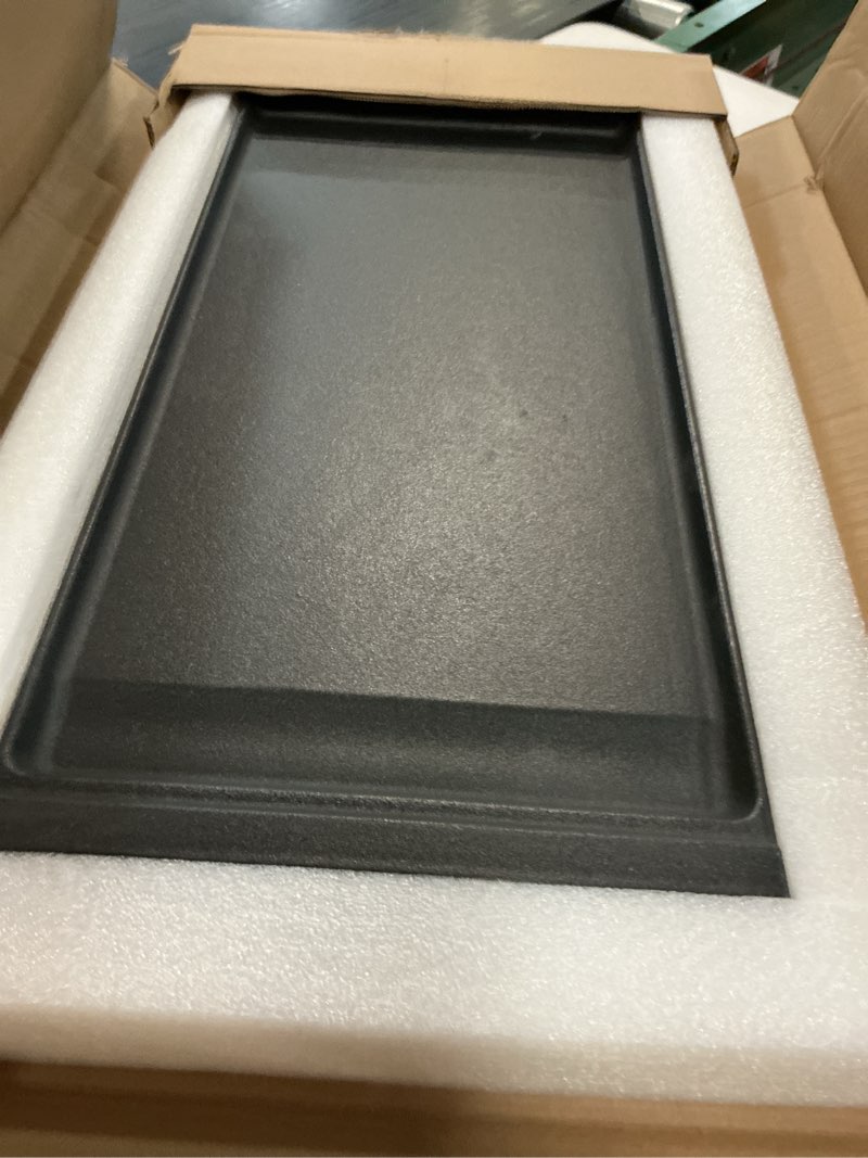 Condition photo showing Good Condition for wb31x24738 wb31x49806 griddle replacement parts for ge gas stove top cast iron appliance griddles 19.5’’ x 9’’ range cooktop griddles pan jgbs66rekss jgbs66rek3ss 30in center griddle plate 1 pcs