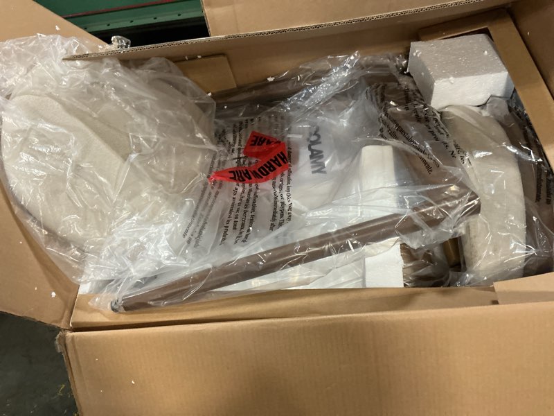 Condition photo showing Good Condition for COLAMY Counter Height Bar Stools Set of 1, Kitchen Bar Stools with Back, Mid Century Modern Upholstered, with Wood Legs for Kitchen Island Dining Room, Beige