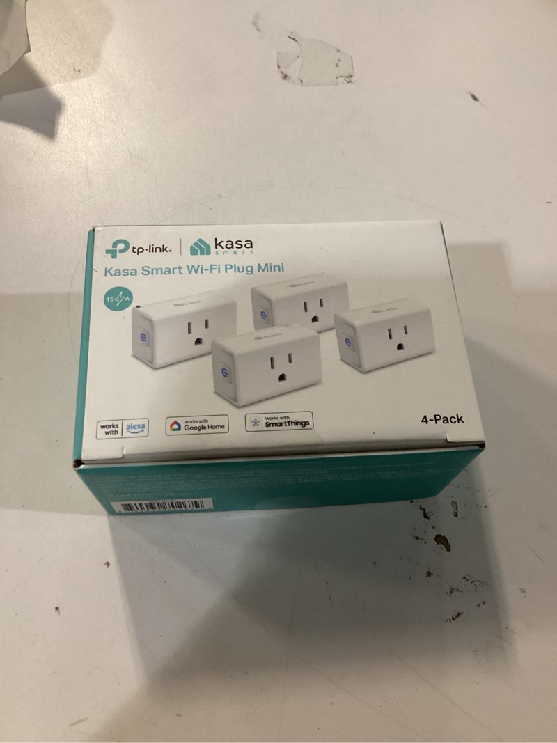 Condition photo showing New/Like New for Kasa Smart Plug Mini 15A, Smart Home Wi-Fi Outlet Works with Alexa, Google Home & IFTTT, No Hub Required, UL Certified, 2.4G WiFi Only, 4-Pack(EP10P4) , White Ultra Mini 4-Pack