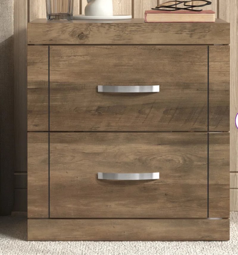 Avigail 20.31" 2 Drawer Nightstand