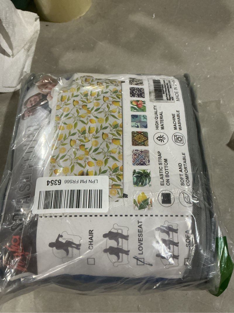 Condition photo showing Good Condition for hyha couch cover, loveseat covers, floral pattern, stretch, printed, 3 pieces, sofa slipcovers, for 2 separate cushion couch sofa, washable furniture protector for dogs(loveseat, starry sky) sky blue medium