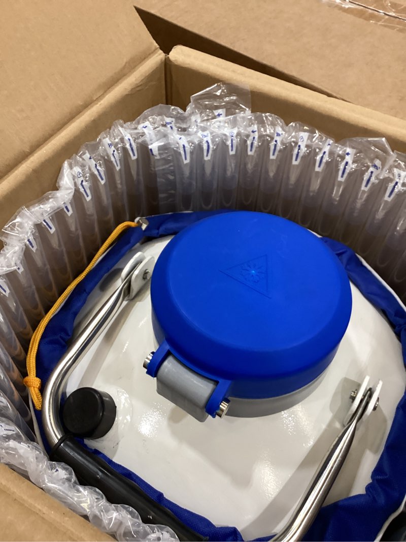 Condition photo showing As Is for magula 10l liquid nitrogen container, ln2 liquid nitrogen dewar,aluminum alloy liquid nitrogen tank with 6 canisters (10l)
