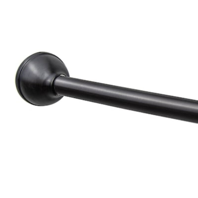 allen + roth 44-in to 72-in oil-rubbed bronze fixed single curve adjustable shower curtain rod