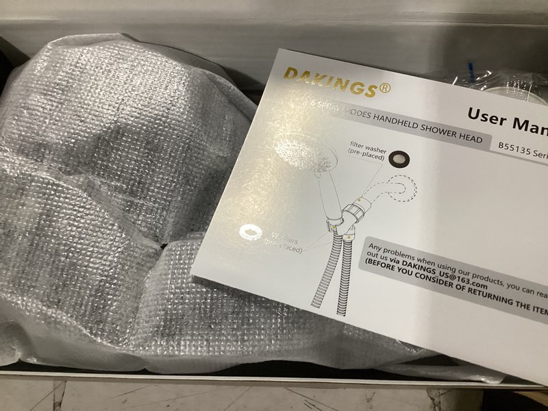 Condition photo showing As Is for 6 spray modes high pressure handheld showerhead set upgraded 5 inches shower head with handheld spray oil rubbed bronze handheld shower head 60 inches stainless steel hose-1-min install 6 modes oil rubbed bronze
