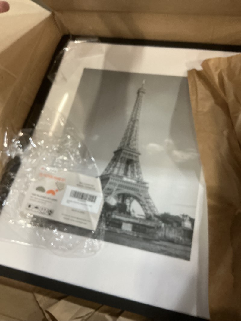 Condition photo showing Good Condition for upsimples 16x20 picture frame, display pictures 11x14 with mat or 16 x 20 without, wall hanging poster frame, black, 1 pack black 16x20