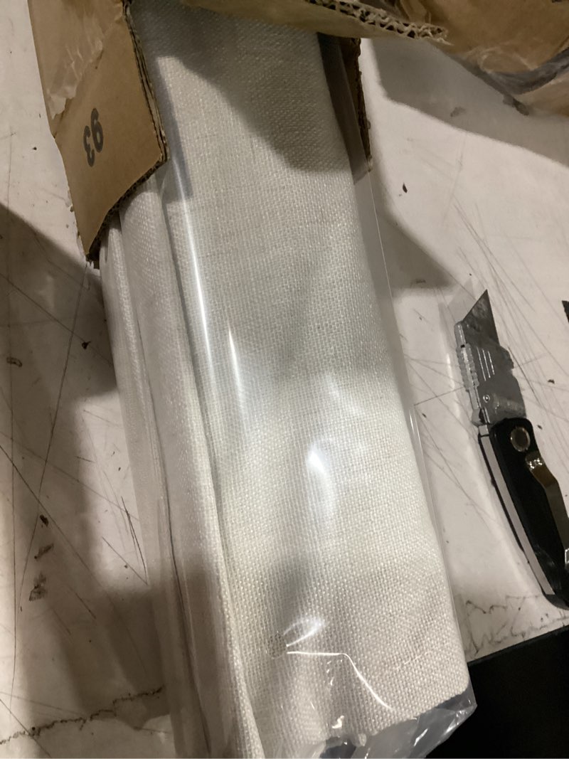 Condition photo showing As Is for lazblinds no tools no drill cordless roman shades for windows, blackout thermal insulated uv blocking window blinds, room darkening fabric blinds for indoor windows, 35'' w x 64'' h, off white blackout - off white 35" w x 64" h