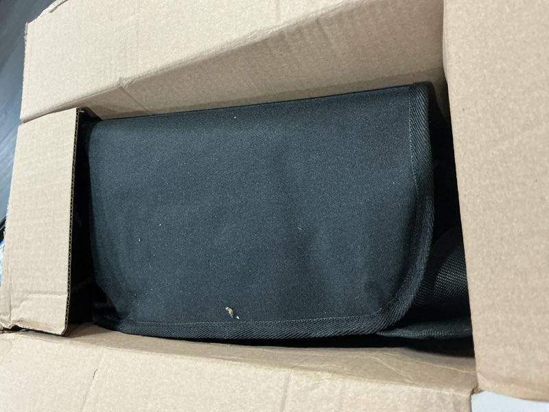 Condition photo showing As Is for 66" versatile travelling bags wedding dress travel garment bag tri-fold gown length w/hanging hook extra pocket 66 inch black