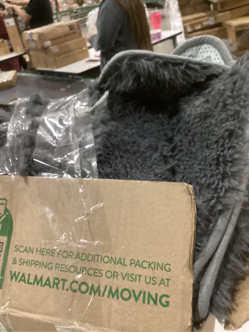 Condition photo showing As Is for OLANLY 6x9 Machine Washable Large Area Rugs for Living Room, Bedroom, Soft Fluffy Shaggy Bedside Rug, Indoor Floor Carpet for Kids Girls and Boys, Dorms, Nursery, Home Decor Aesthetic, Grey 6x9 ft Grey