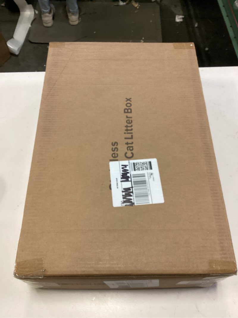 Condition photo showing New/Like New for Stainless Steel Litter Box | XL Enclosed Cat Litter Boxes with Lid for Big Cats | High Sided, Anti-Urine Leakage | Non-Stick Bottom & Includes Litter Mat & Metal Scoop