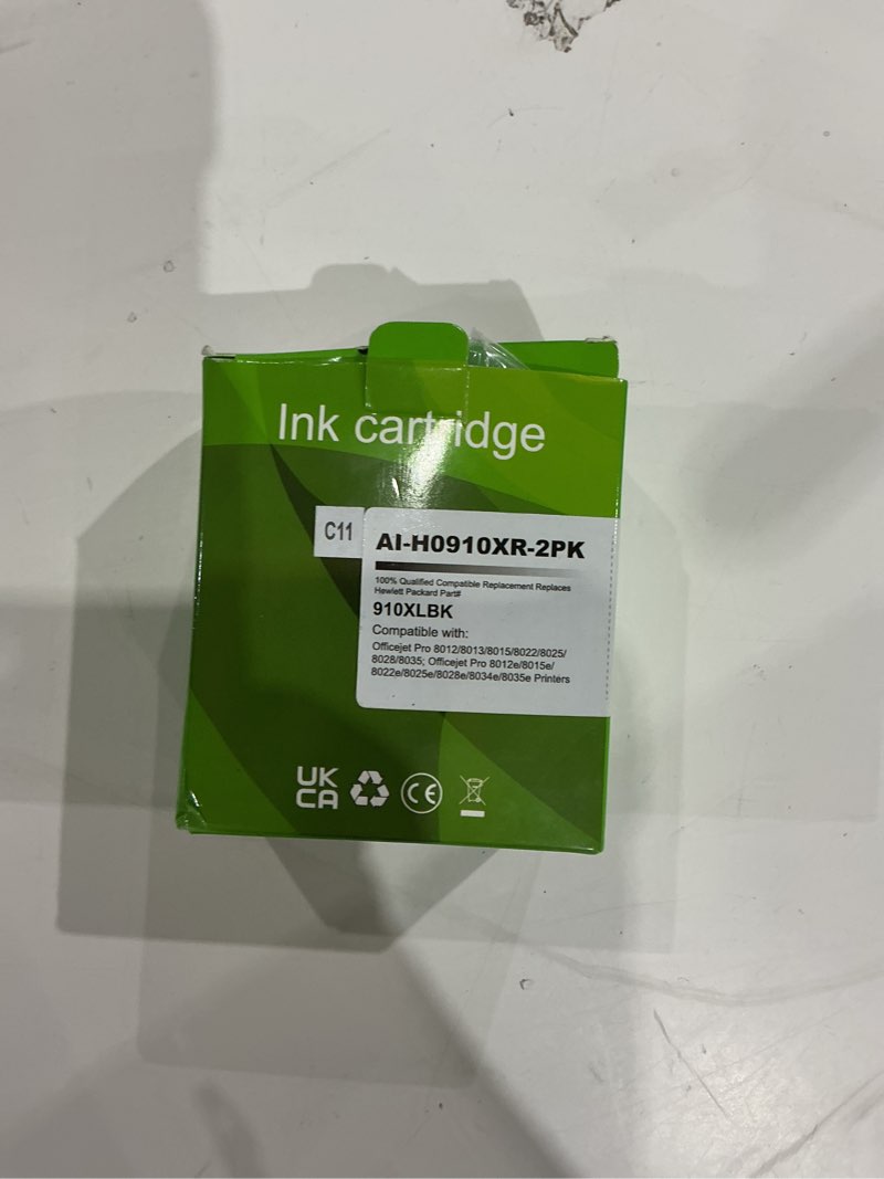 Condition photo showing As Is for 910xl black ink cartridges compatible with hp 910 black ink combo pack work with officejet pro 8020 