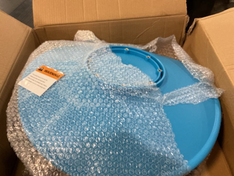 Condition photo showing Good Condition for Zhenx Spinning Chair for Autistic Kids (Ages 3-18) - 220LBS Capacity Sensory Swivel Seat - Sensory Toy for Teens with ADHD/Autism - Sit and Spin Calming Gift to Improve Focus & Body Balance (Blue) Blue Metal