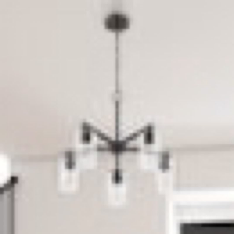 allen + roth evans 5 -light matte black transitional for use in bedrooms, dining rooms, foyers,