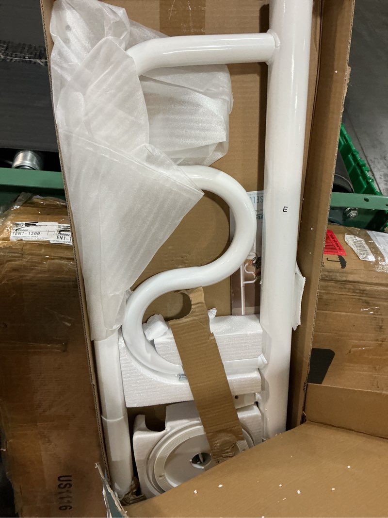 Condition photo showing Good Condition for stander security pole and curve grab bar  bathroom safety rail for elderly  tension mounted floor to ceiling transfer pole  white