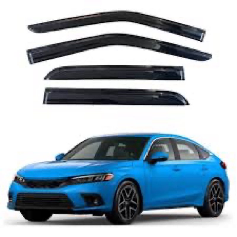 KPY Window Visor Compatible with Honda Civic Hatchback 2022-2025, 4PC Rain Guard Side Window Vent De