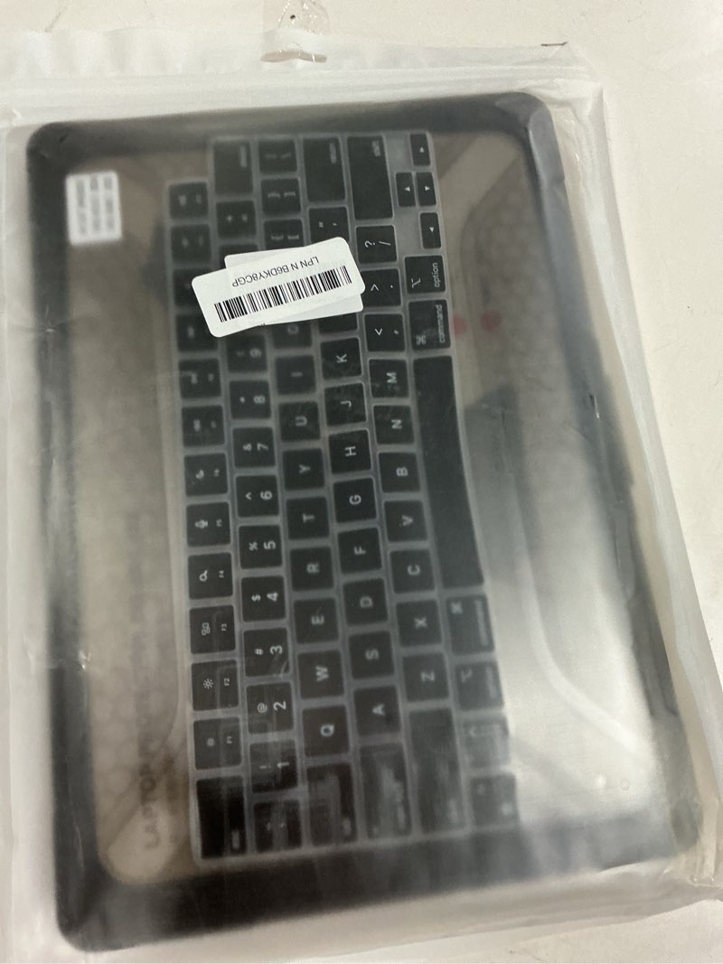 Condition photo showing New/Like New for KEROM Heavy Duty Rugged Case for MacBook Air 13 inch 2025 M4, 2024-2022 M3 M2 A3240 A3113 A2681, Honeycomb Design TPU Bumper Protective Hard Shell Case with Kickstand & Keyboard Cover, Black 2022-2025 Mac Air 13'' (M4 M3 M2) 01 Black