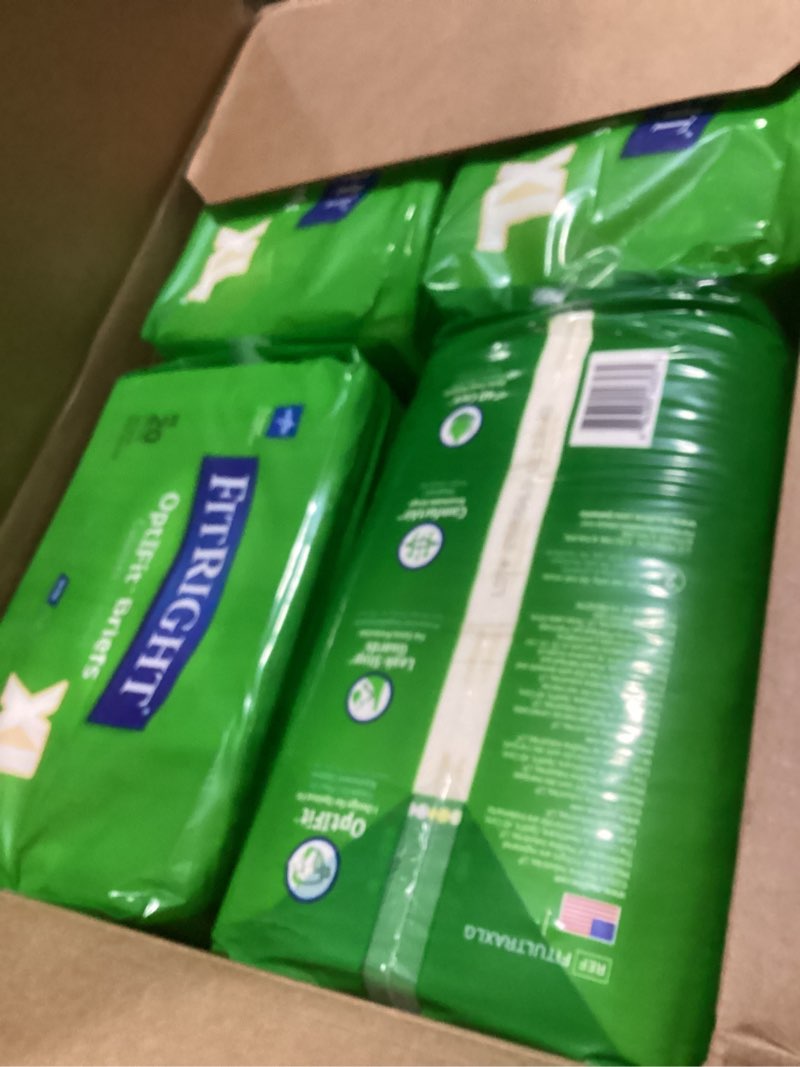 Condition photo showing New/Like New for FitRight Adult Diapers, Ultra Heavy Absorbency, XL (Waist Size 56in-64in), 80 Count, OptiFit Incontinence Briefs for Men and Women, Disposable, Moisture-Wicking, Leak Protection, 80 Count X-Large
