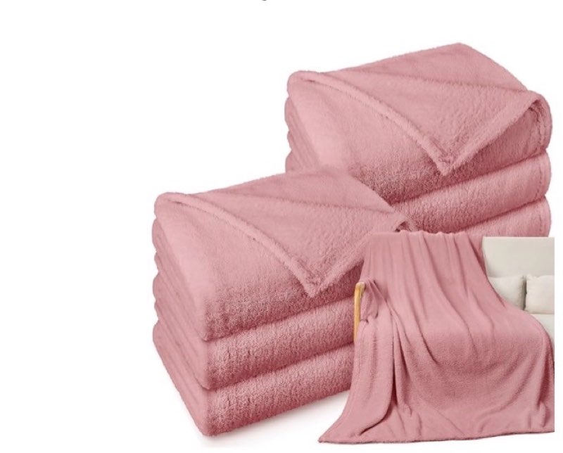 Tinideya 6 Pack Sherpa Fleece Throw Blankets Bulk 50"x 60" Soft Plush Wedding Throw Blankets for Cou