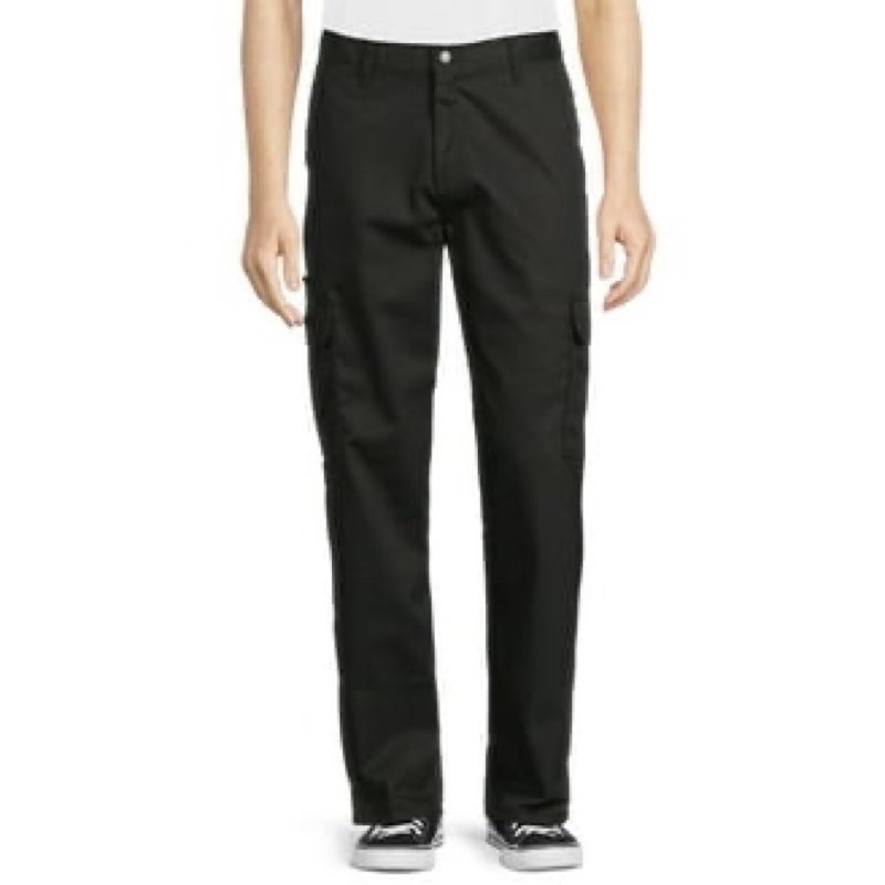 Wantdo Men's Pants Utility Cargo Work Pants Stretch Waist Hiking Pants Black 34x34