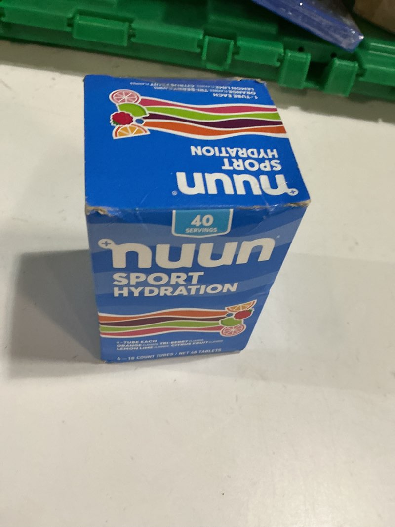 Condition photo showing New/Like New for Nuun Sport Electrolyte Tablets with Magnesium, Calcium, Potassium, Chloride & Sodium, Gluten Free & Vegan, Mixed Flavors, 4 Pack (40 Servings Total) Citrus Berry Mix 40 Count (Pack of 1)(EXP 06/2026)