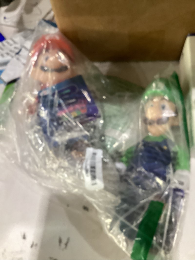 Condition photo showing As Is for missing princess the super mario galaxy movie – 9\" plush 3-pack bundle series 1 - premium detail roto head plush, includes mario, luigi, and princess peach characters!