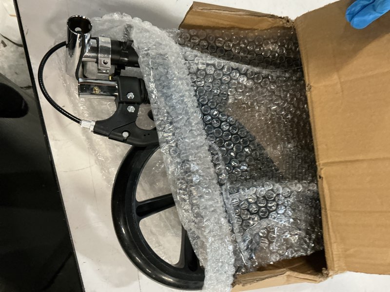Condition photo showing Good Condition for scooters for kids 8-12, teens & adults - load 240 lbs, 8-inch wheels, kick scooter with shock absorption system, hand brake & bell, 4 adjustable height levels, perfect for school, commuting or park black shock absorption