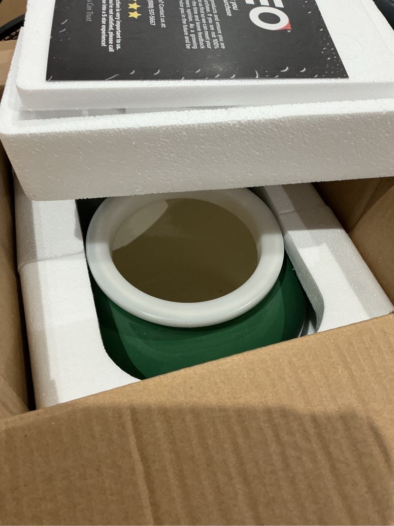 Condition photo showing Good Condition for geo sports porcelain ceramic crock water dispenser, stainless steel faucet, valve and lid included. fits 3 to 5 gallon jugs. (solid green)
