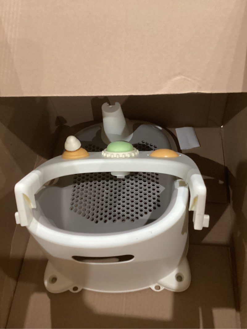 Condition photo showing As Is for baby bath seat for babies 6 months & up - non-slip toddler bath seat for baby & newborn with suction cups, safe baby bath tub seat with suction cups, baby bath chair