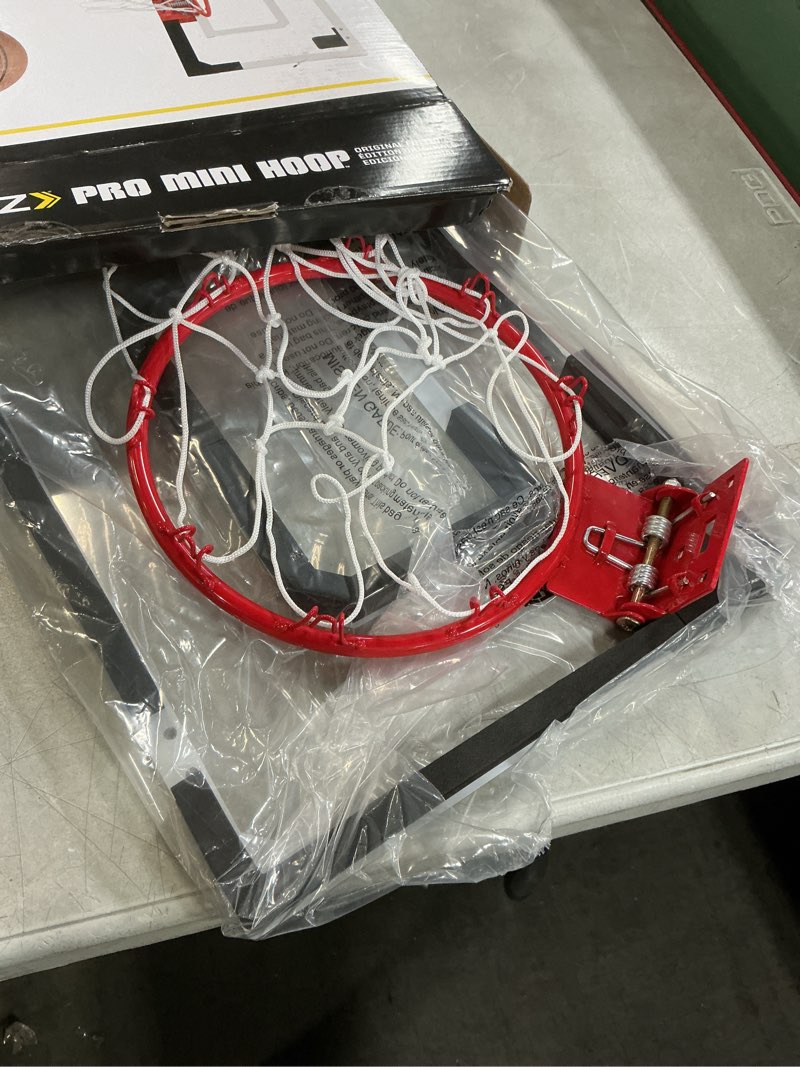Condition photo showing New/Like New for SKLZ Pro Mini Indoor Basketball Hoop - Over The Door – Portable - Great For Home, Dorms, Offices, and Gifts Standard
