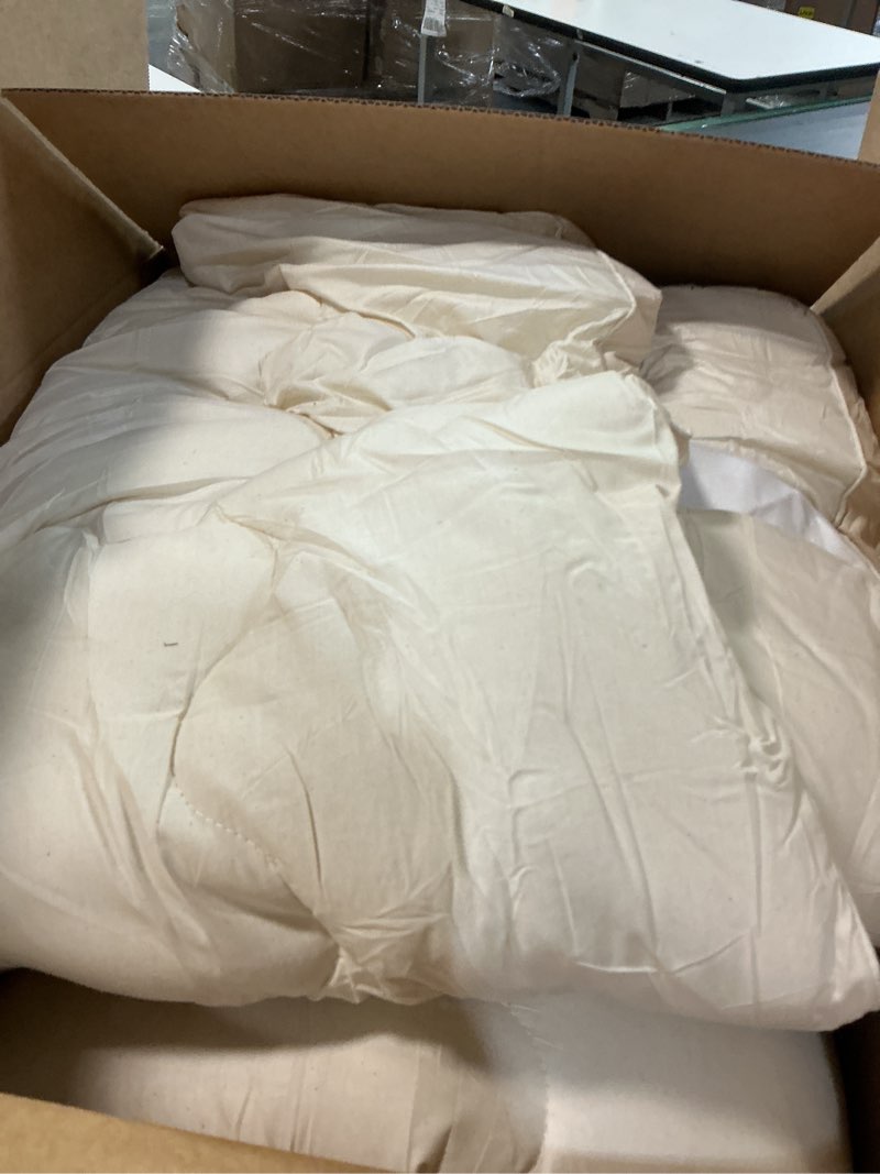 Condition photo showing As Is for Luxury 100% Organic Wool Mattress Topper -HB 78"x83"