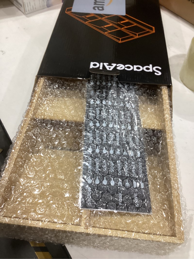 Condition photo showing Good Condition for SpaceAid Bamboo Silverware Drawer Organizer with Labels, Kitchen Utensil Tray Holder Organizer for Flatware, Cutlery, Spoon and Knives Drawer Storage Organization (Natural, 6 Slots)