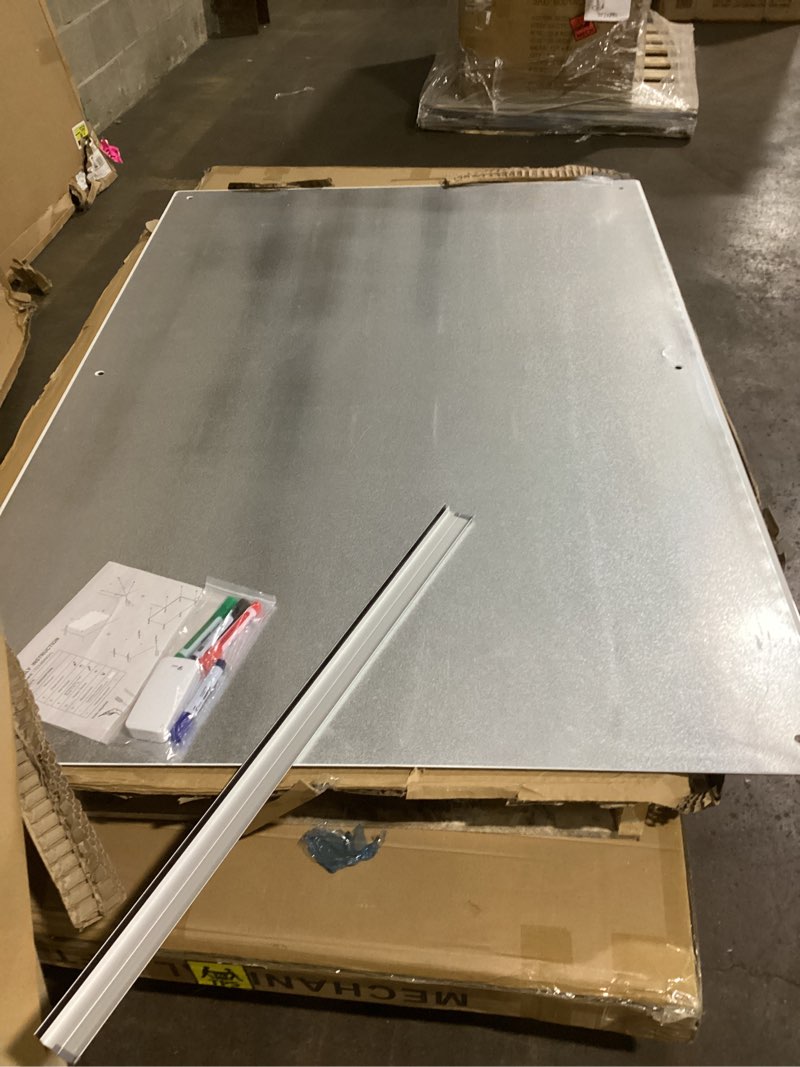 Condition photo showing Good Condition for TOWON 6 x 4ft Glass Whiteboard Wall – Magnetic White Dry Erase Board (72 x 48 inches) with Multi-Color Markers, Strong Magnets, Pen Tray & Eraser – Frameless Design for Office, Home & Classroom White 72 x 48 IN