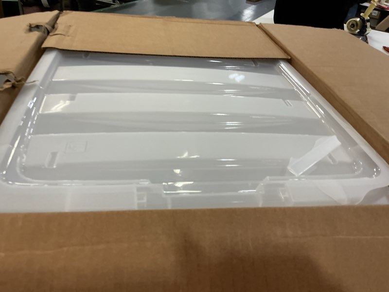 Condition photo showing As Is for IRIS USA 51 L (54 QT) Plastic Storage Box with Lid and Latches - 4 Pack - BPA-Free, See-Through Organizing Solution, Durable Nestable Stackable Containers, Secure Pull Handle - Clear Clear 54 Qt 4 Pack