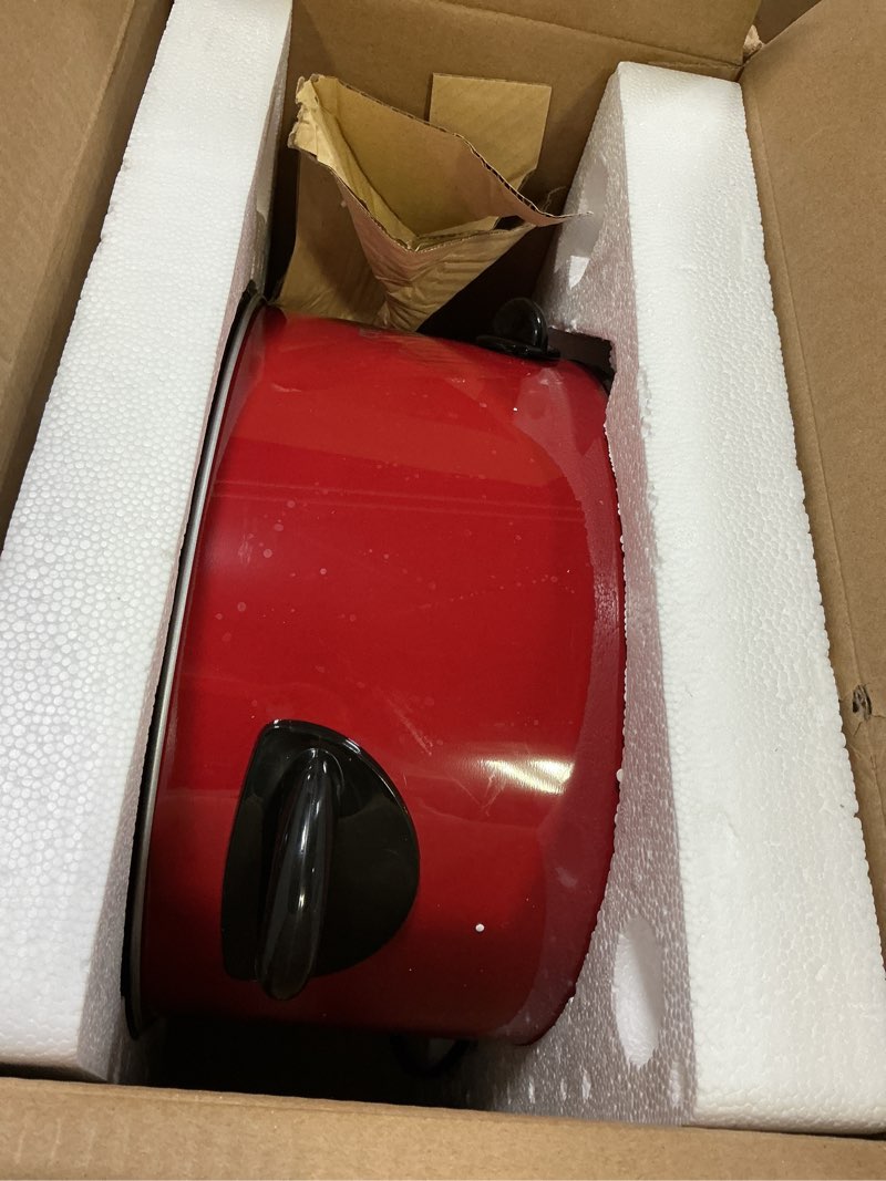 Condition photo showing As Is for Crock-pot Express Crock Slow Cooker 8 quart Red