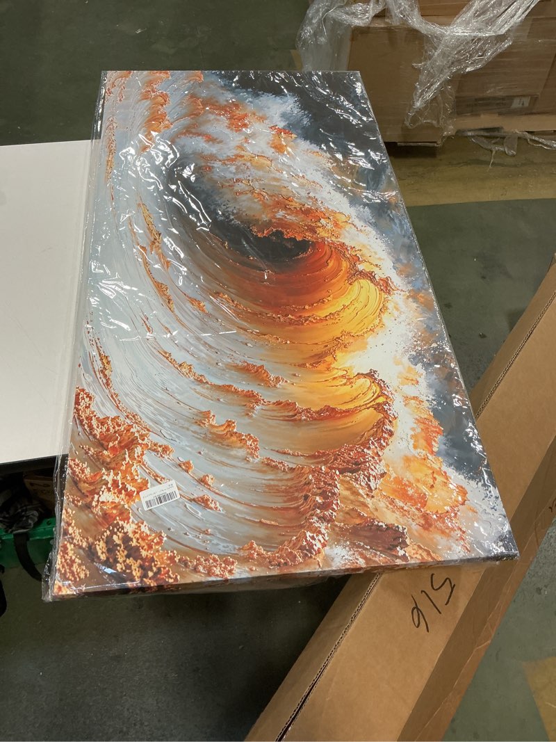 Condition photo showing New/Like New for AIXMGSJS Canvas Wall Art Decor Large Artwork for Walls Large Wall Art Pictures for Living Room Canvas Art Wall Decor Gold Wave Wall Art Prints Modern Abstract Wall Art Bedroom Office Decor 24" X 48" QLS-Q Wrapped Canvas 48"L x 24"W