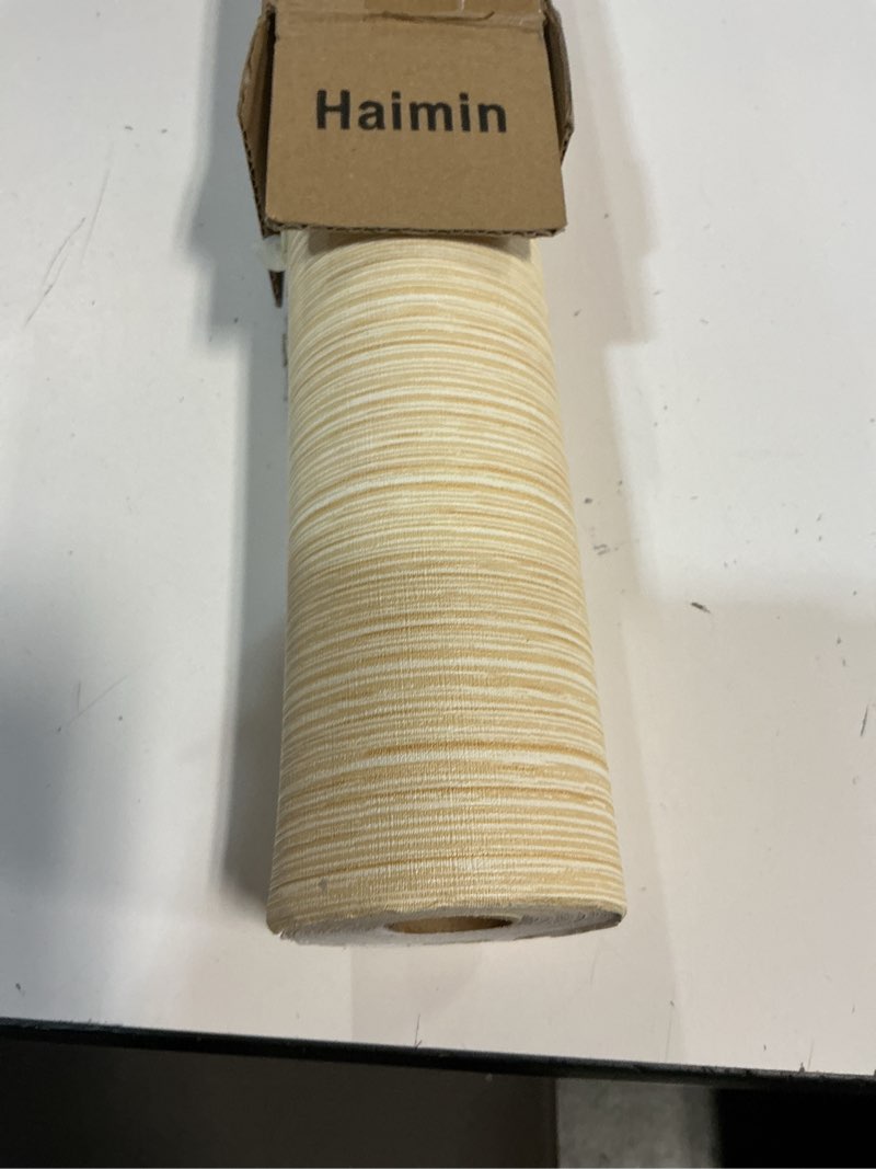 Condition photo showing Good Condition for Haimin Grasscloth Wallpaper Textured 24in X 393in Fabric Contact Paper Textured Linen Wall Paper Peel and Stick Self-Adhesive Thick Vinyl Embossed Wallpaper (Yellow)