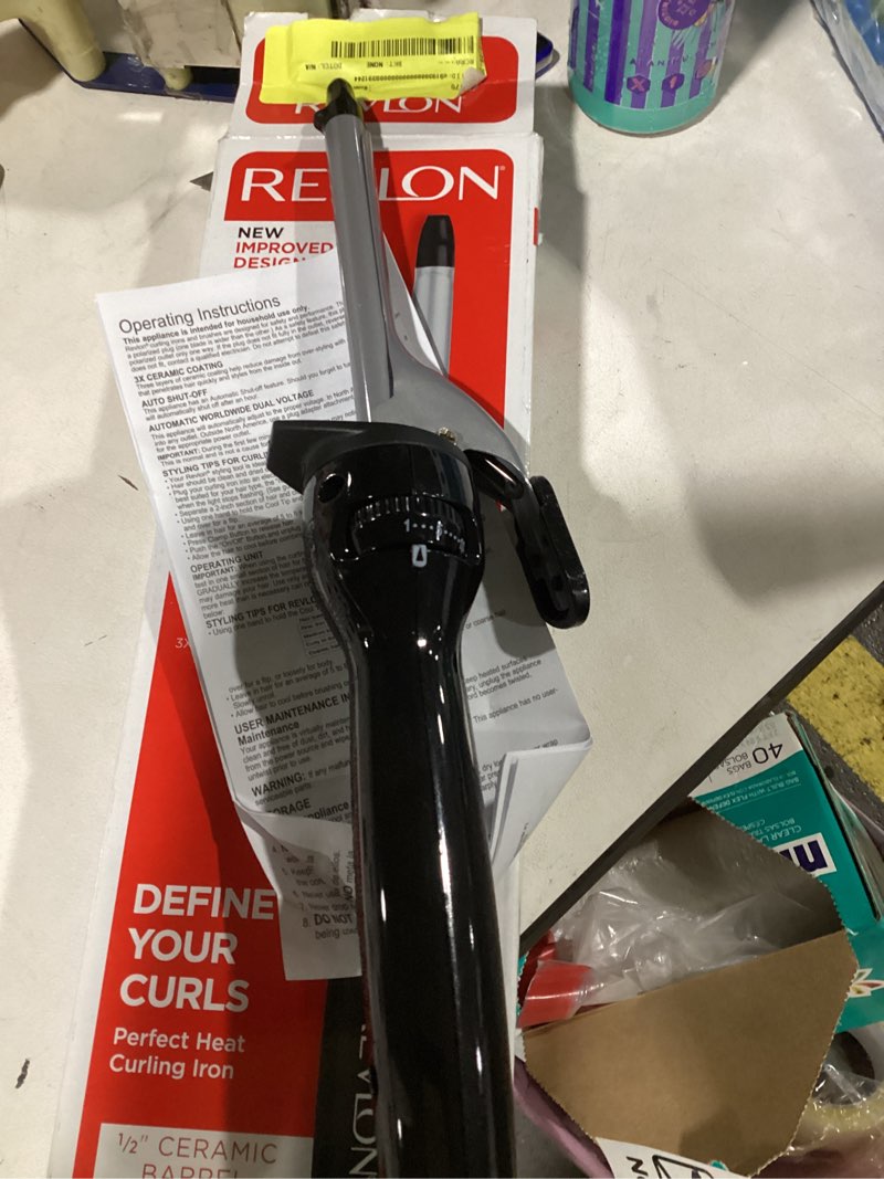 Condition photo showing New/Like New for revlon perfect heat 1/2" triple ceramic curling iron, black