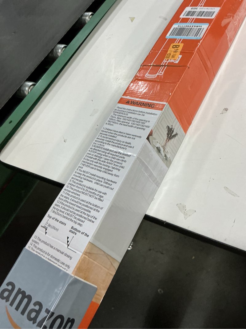 Condition photo showing Good Condition for 42 Inch Extra Tall Baby Gates for Doorways 55" Wide Retractable Dog Gate Indoor 3.5ft Extra Tall Baby Gates for Dogs Outdoor Retractable Gate for Stairs Prevent Kids/Pets from Jumping Over, White White 42" Tall x 55" Wide