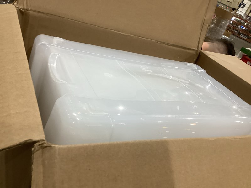 Condition photo showing Good Condition for iris usa 72 qt plastic storage box with lid and latches - 4 pack - bpa-free, see-through organizing solution, durable nestable stackable containers, secure pull handle - clear clear 72 qt 4 pack