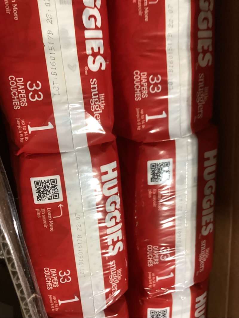 Condition photo showing New/Like New for Huggies Size 1 Diapers, Little Snugglers Diapers, Size 1 (8-14 lbs), 198 Count (6 Packs of 33), Packaging May Vary Size 1 198