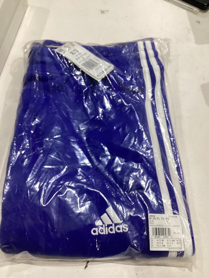 Adidas Mens Essentials Fleece 3-Stripes Tapered Cuffed Pants, Semi Lucid Blue, X-Large, Tall 2 Inche