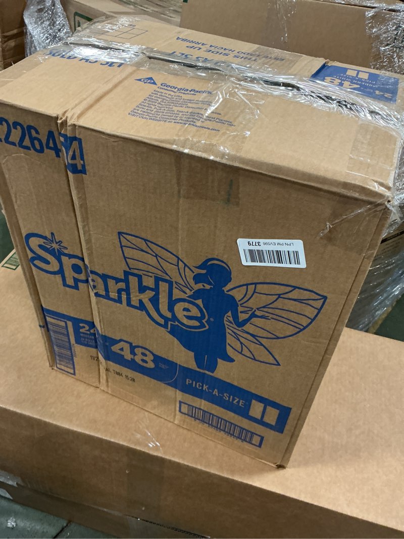 Condition photo showing Good Condition for ( incomplete) Sparkle Pick-A-Size Paper Towels, 24 Double Rolls (2,640 Sheets Total) - Strong 2-Ply Towels for Kitchen Cleanup