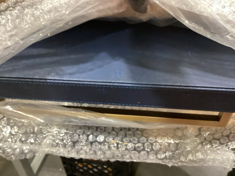 Condition photo showing Good Condition for extra black large serving tray with handles for ottoman,versatile shagreen leather square ottoman tray for living room black 20" x 20" x 3"