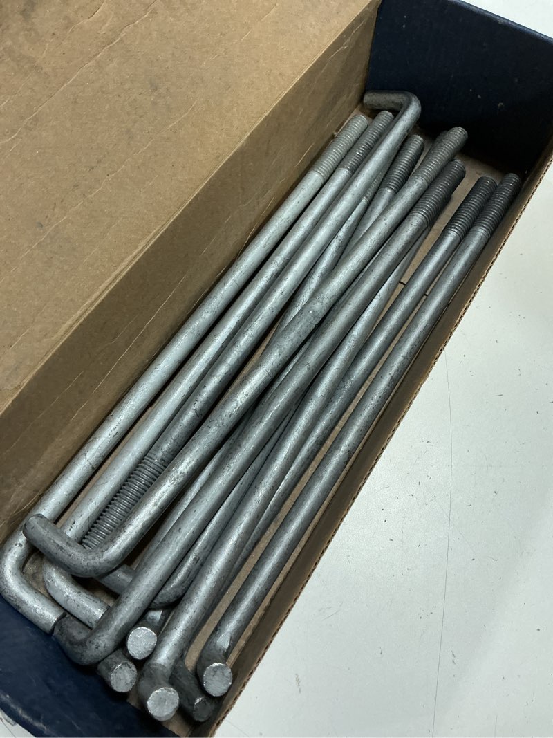 Condition photo showing As Is for hard to find fastener hot dip galvanized anchor bolts, sturdy steel anchors for concrete, cement, asphalt in construction, 1/2-13 x 12, pack of 25 1/2-13 x 12"