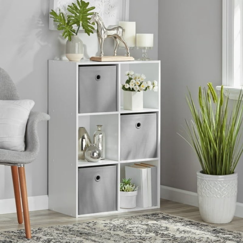 mainstays 6 cube storage organizer, white