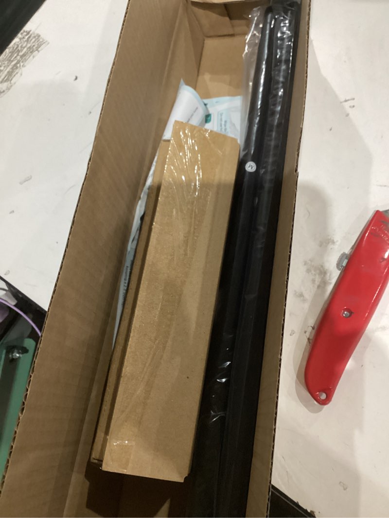 Condition photo showing Good Condition for Black Curtain Rods No Drilling-Adjustable No Drill Curtain Rods for Windows 36-88" with Adhesive Brackets for Bedroom Apartment Renter Friendly,5/8" Small French Door Sash Rod Easy Install Black 36-88"?For 26-86" windows?