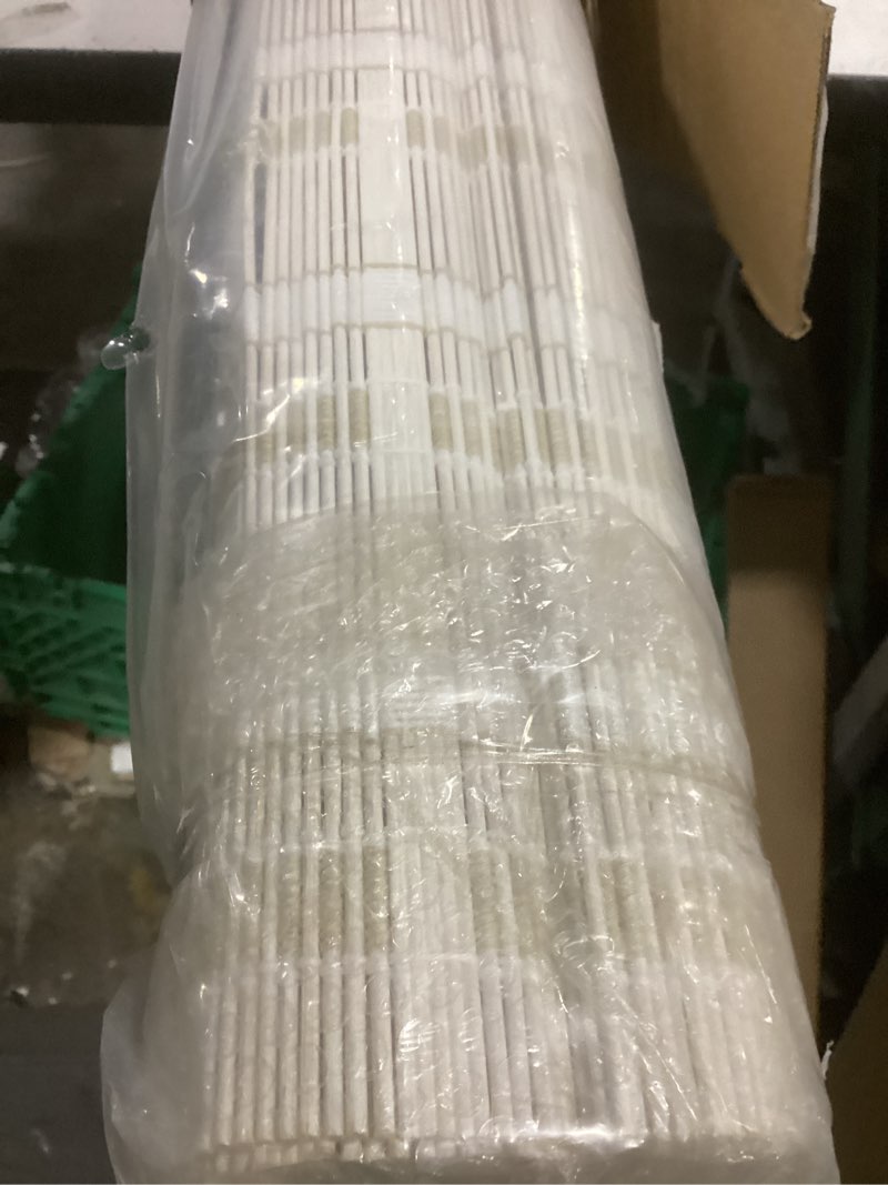 Condition photo showing New/Like New for lazblinds no tools no drill cordless bamboo roman shades, light filtering window treatment, roll up bamboo blinds for window 36'' w x 64'' h, whitewash b whitewash b 36'' w x 64'' h