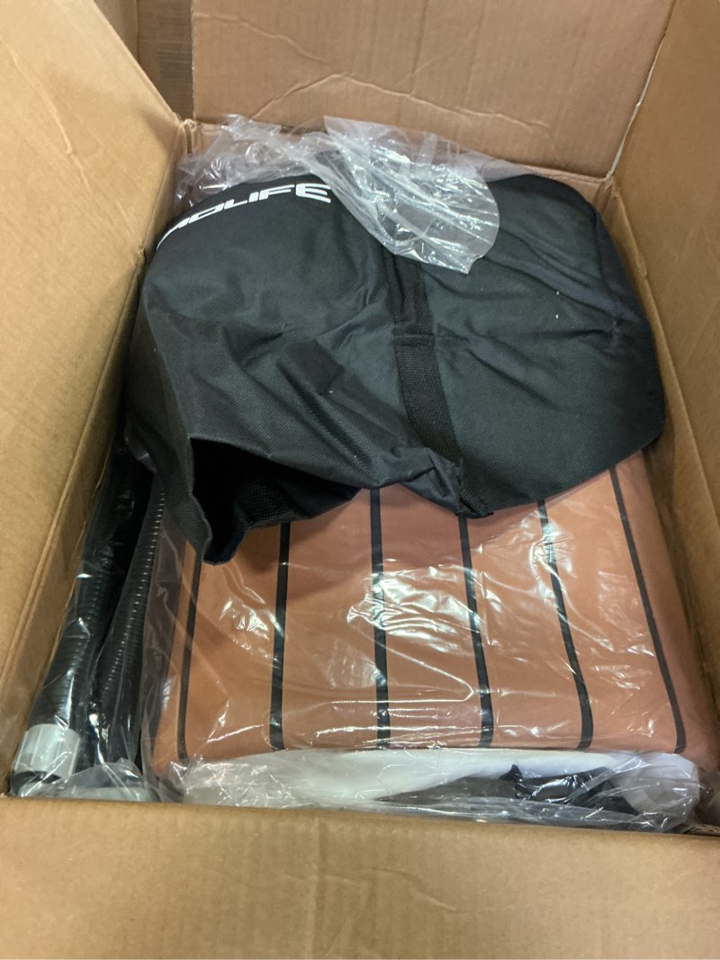 Condition photo showing New/Like New for Inflatable Floating Dock with Wood Grain EVA, Non-Slip Water Floating Dock Swim Platform with Detachable Ladder Swim Deck Raft Water Platform for Lake Pool Ocean 6ft x 5ft x 6"